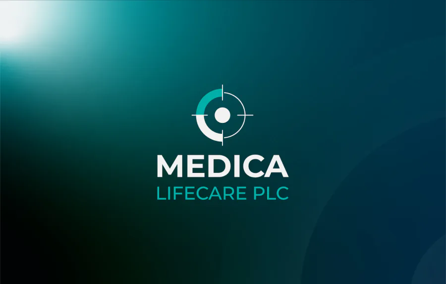 Medica Lifecare PLC logo on a deep teal gradient