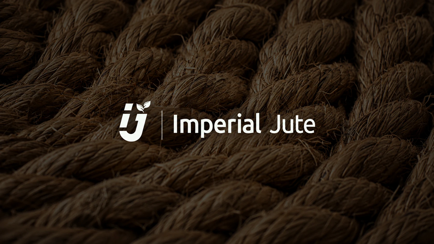Imperial Jute logo over a close-up of jute rope